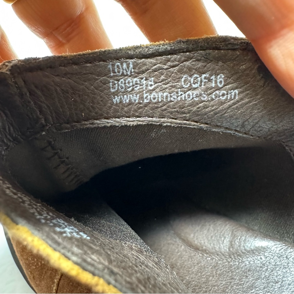 Born Kerri Cognac Brown Distressed Suede Women's Bootie Sz 10 Western Back Zip - Picture 15 of 15